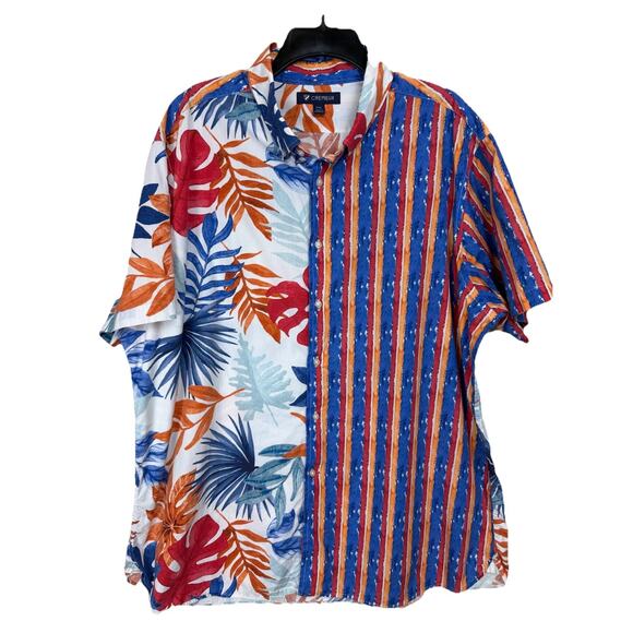 Cremieux Other - Cremieux Men's Short Sleeve Shirt Sz 2XL Button Up Colorful Preppy Tropical